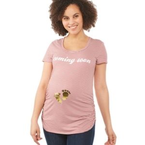 Violet & Ruby Maternity pink striped Tee